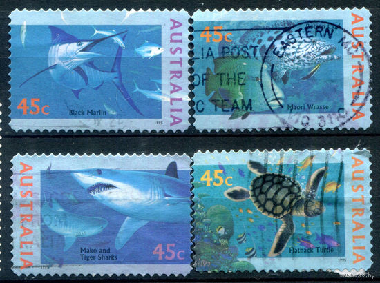 Австралия - 1995г. - морская фауна - 4 марки - гашёные. #3-WB-77-A-2
