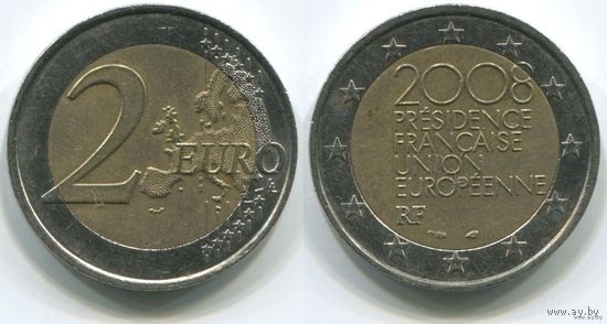 Франция. 2 евро (2008, XF) [European Union Presidency]