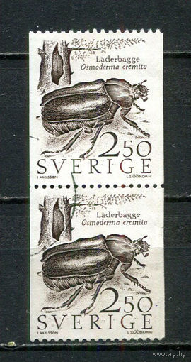 Швеция - 1987 - Жук-отшельник 2,50Kr - (сцепка) - [Mi.1425] - 2 марки. Гашеные.  (Лот 4HT)-TG3P15