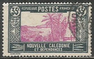 Новая Каледония. Хижина вождя племени. 1928г. Mi#145.