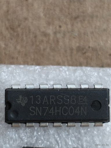 Микросхема SN74HC04DR, Логическая ИС, 6 инверторов/ DIP-14