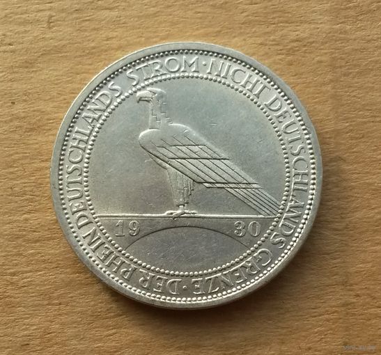 Германия (Веймар), 3 марки 1930 г., D (Мюнхен), демилитаризация Рейнской области