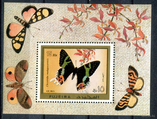 Фуджейра - 1971г. - Бабочки - полная серия, MNH [Mi bl. 79 A] - 1 блок
