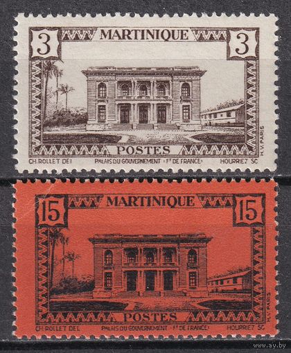25.FrK. Франция. Колонии. Мартиника. Местные мотивы. 1942/44 гг. 3C, 15C. Mi.#192-193.