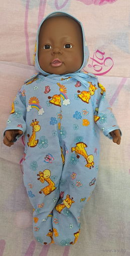 Пупс Реборн 40см, новый, темный мальчик с половыми признаками