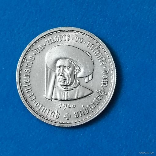 5 эскудо(1960г.) "500 лет со дня смерти Принца Генриха". Португалия.Серебро.