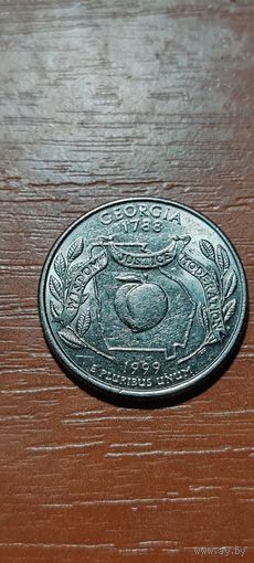 США Штаты и территории 25 центов (квотер) Джорджия 1999