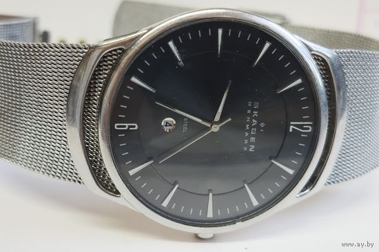 Часы "Skagen" оригинал,корпус и браслет нерж.Сталь,крупные