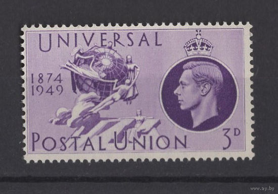 Великобритания 1949** Георг VI, Всемирный Почтовый Союз, Памятник ВПС, Берн, Швейцария (Mi#242)