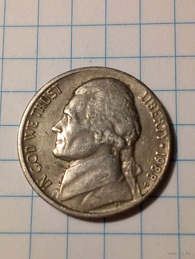 5 центов США 1988 Р год