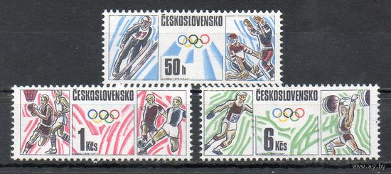 Олимпийские игры в Калгари и Сеуле Чехословакия 1988 год серия из 3-х марок