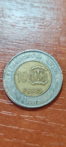 Доминиканская республика 10 песос 2007