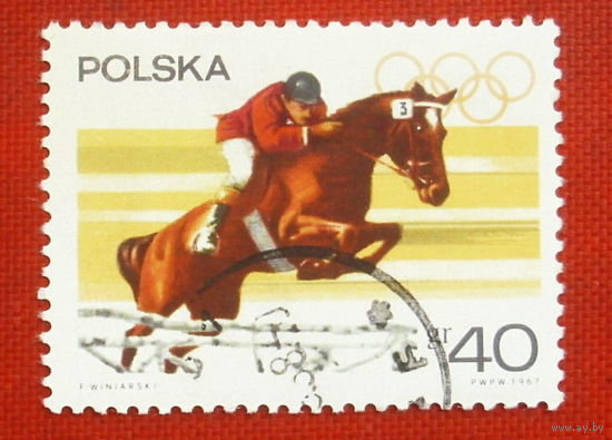 Польша. Конный спорт. ( 1 марка ) 1967 года. 8-3.