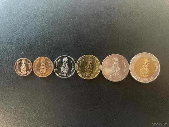 Таиланд НАБОР монет 25,50 сатанг 1,2,5,10 бат 2019-2021 Новый Король Рама Х UNC
