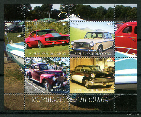 Конго - 2012г. - Автомобили - полная серия, MNH - 1 малый лист