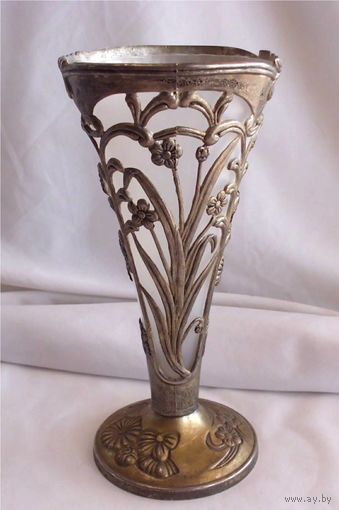 Салфетница Ваза для салфеток со вставкой Серебрение 01