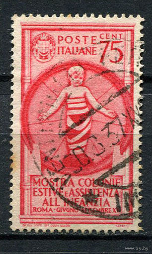 Королевство Италия - 1937 - Ребенок в пеленках 75C - [Mi.565] - 1 марка. Гашеная.  (Лот 112AM)