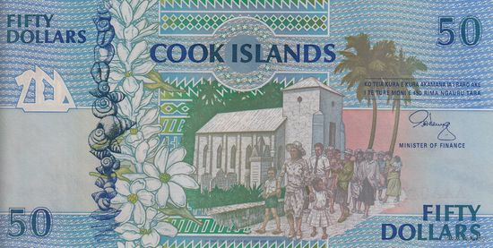 Острова Кука 50 долларов 1992 (UNC)