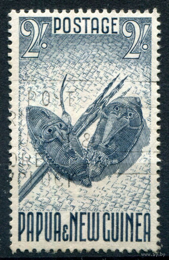 Британские колонии - Папуа Новая Гвинея - 1952/60г. - ландшафты, виды, местные мотивы, 2 Sh - 1 марка - гашёная [Mi 18]. #3-WB-90-A-2