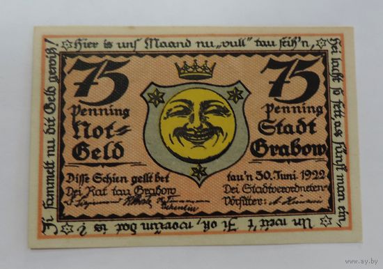 75 пфеннигов 1922г. (Нотгельды) Германия.
