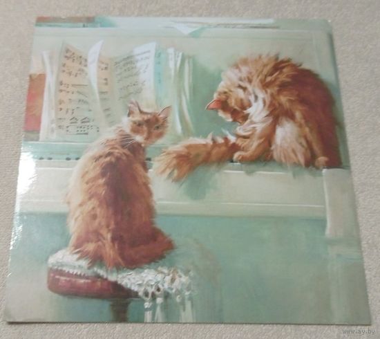 Посткроссинг. Открытка "Дуэт", худ.Мария Павлова (13,5х13,5). Прошла почту. Художественные марки, чёткий штемпель.