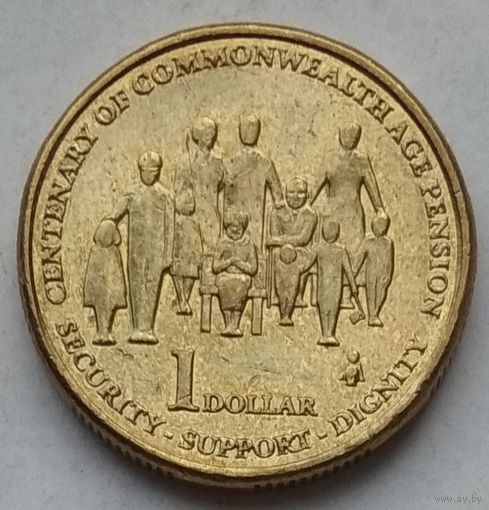 Австралия 1 доллар 2009 г. 100 лет выплаты пенсий в странах Содружества