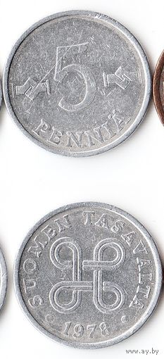 5 пенни Финляндия 1978 года
