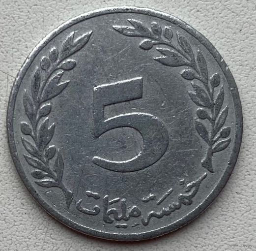 Тунис 5 миллимов 1960 г.