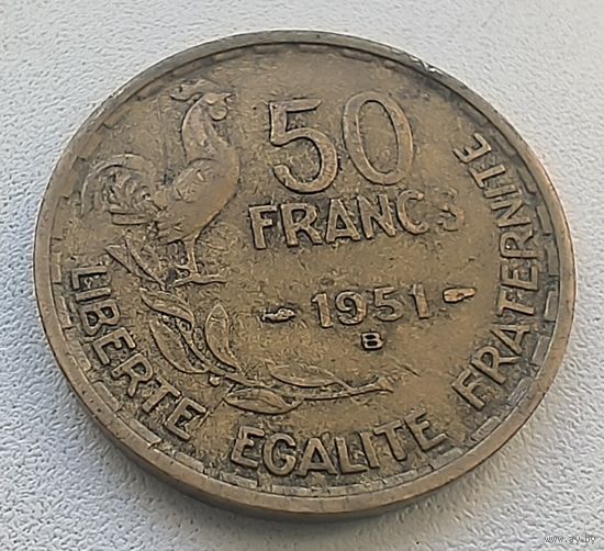 Франция 50 Франков, 1951 "В"  5-4-6