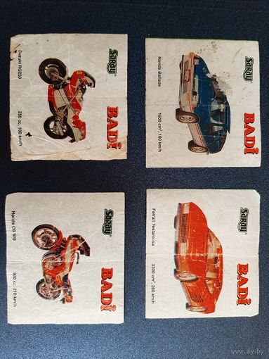 Вкладыш от жвачки Badi Saray Бади Сарай. 4 шт. лотом. В коллекцию.