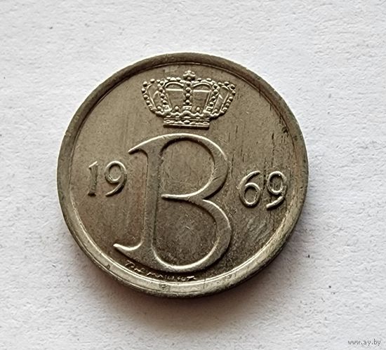 Бельгия 25 сантимов, 1969 Надпись на голландском - 'BELGIE'