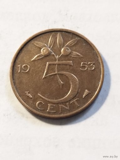 Нидерланды 5 центов 1953