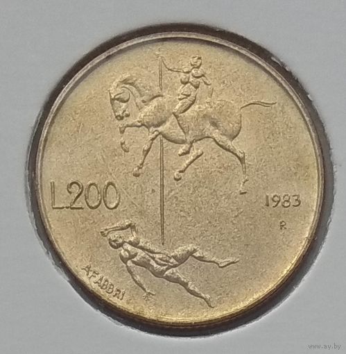 Сан-Марино 200 лир 1983 г. Ядерная угроза. В холдере