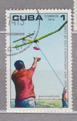 Самолет авиация Куба 1974 год   лот 4