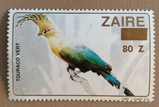 Марка Заир, Конго, фауна, птицы, 1982 г.