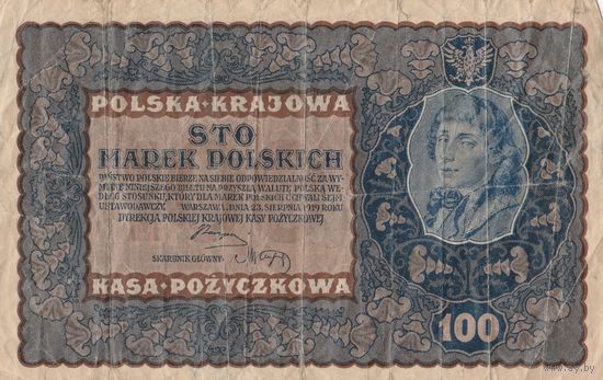 Польша, 100 марок польских 1919 года