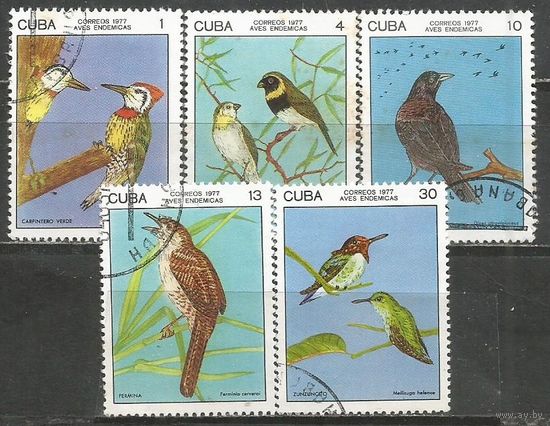 Куба. Птицы. 1977г. Mi#2197-01. Серия.