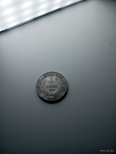 БРАЗИЛИЯ 2000 рейс 1930 год( серебро)