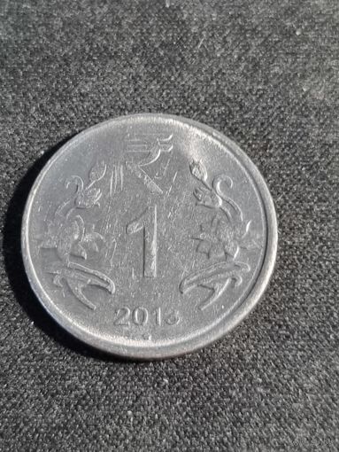 Индия 1 рупия 2013