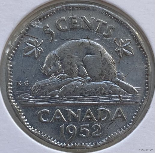 Канада 5 центов 1952 г. В холдере