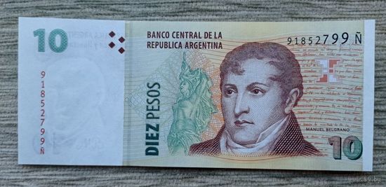 Werty71 Аргентина 10 песо 2003 UNC банкнота
