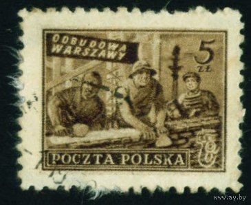 Восстановление Варшавы Польша 1950 год серия из 1 марки