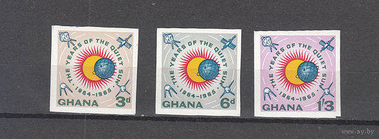 Космос. Спутники связи. Гана. 1964. 3 марки б/з. Michel N 185-187 (30.0 е)