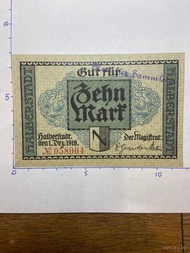 Германия нотгельд 10 марок 1918 г.- Альберштадт - 2001