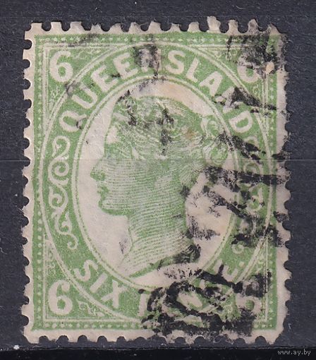 18.Aust. Великобритания. Австралийские штаты. Квинсленд. Виктория. Стандарт. 1897/07 гг. 6p. Mi.#102.