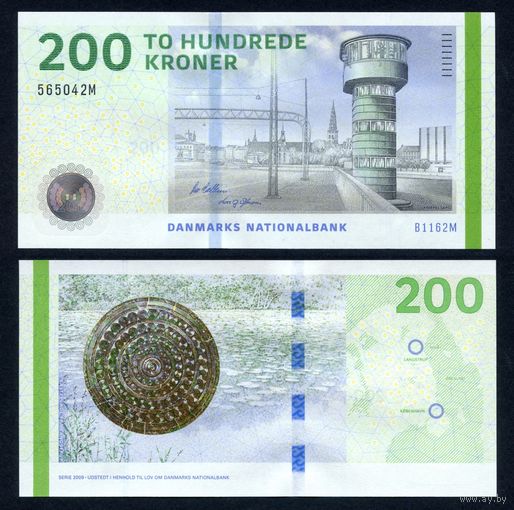 Дания 200 крон 2009 г. (2016 г.) (P-67f(2), UNC) [Callesen - Sorensen]