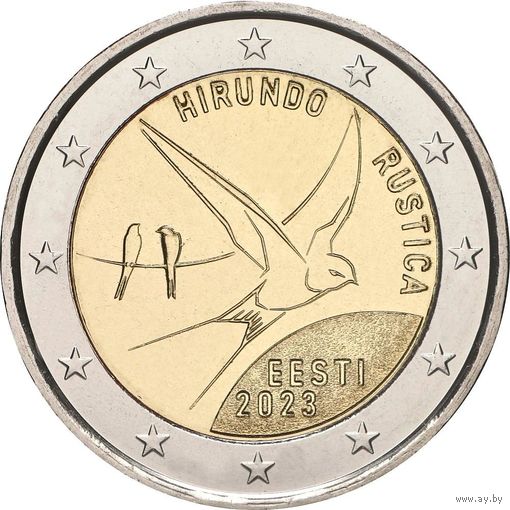 2 евро 2023 Эстония Ласточка UNC из ролла