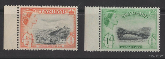 Свазиленд 1956 ** часть серии 2 марки (SG 53-54) с левым полем