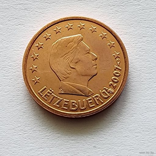 Люксембург  1 евроцент, 2007 из официального набора BU