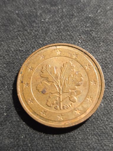 Германия 2 евроцента 2017 G